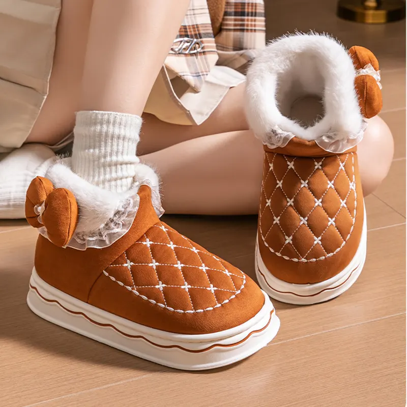 Lace Bow Snow Boots