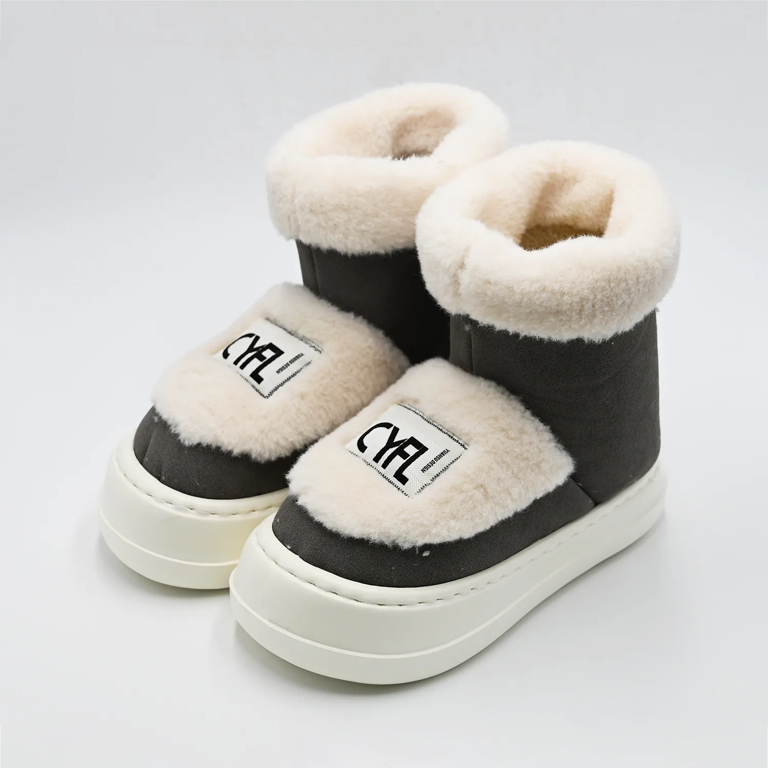 Furry-mouth High-top Snow Boots